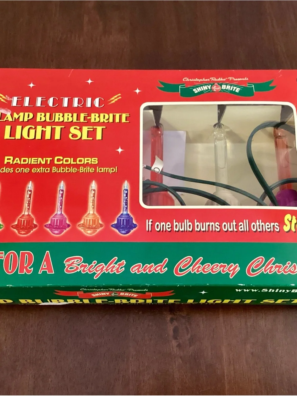 Vtg Shiny Brite Bubble Light Set Box